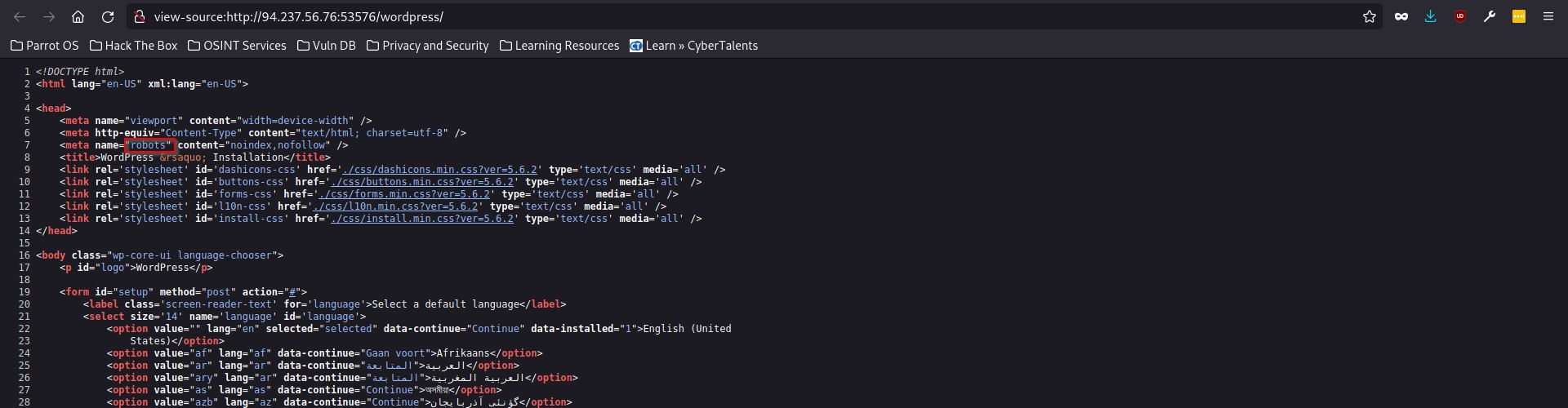 wordpress inspection