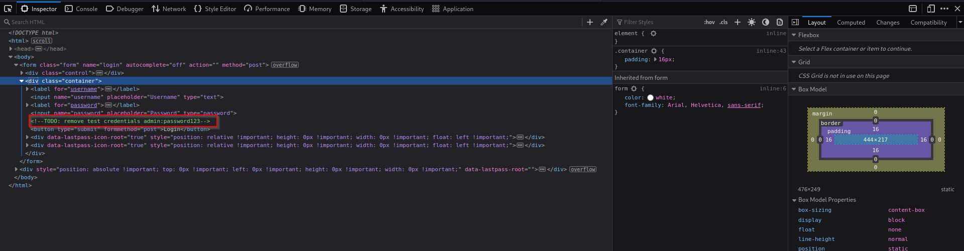 adminpage inspection